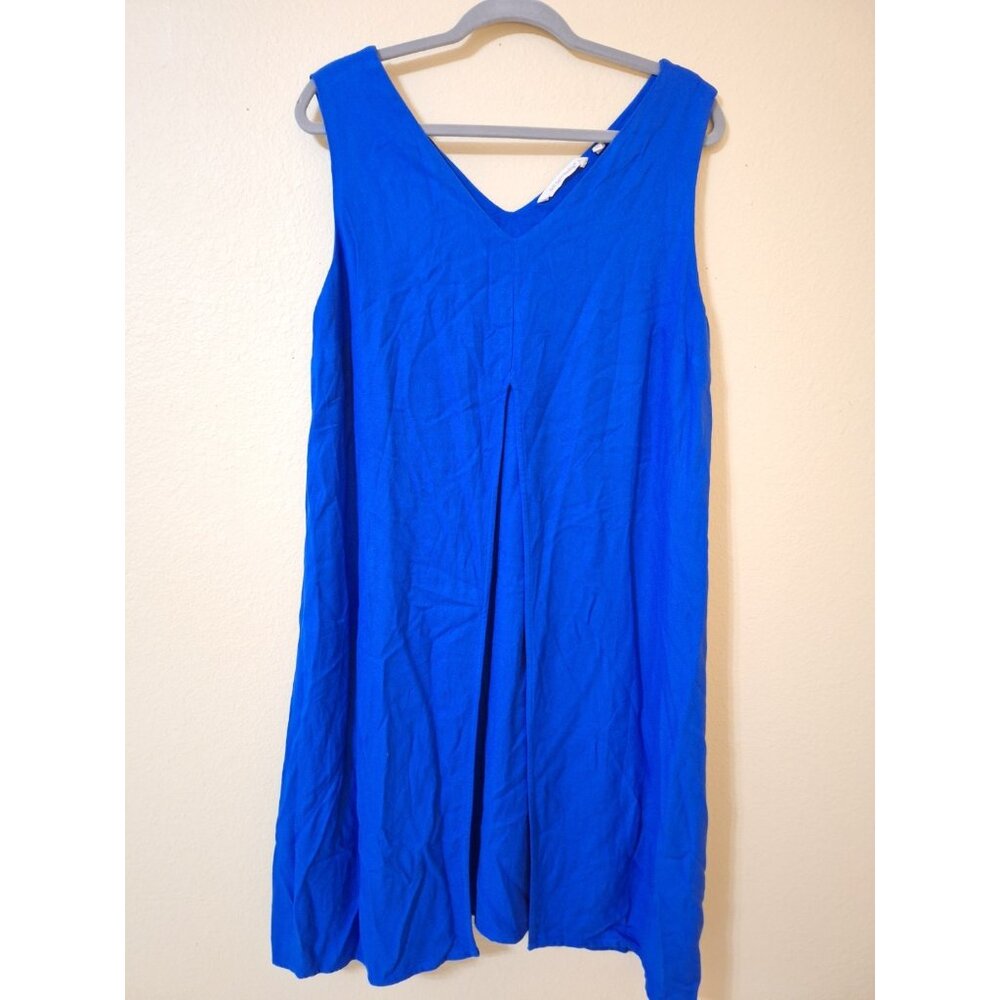 Soft Surroundings Womens Dress Large Blue Lagenlook Office Career Coctail Mature